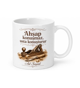 Kişiye Özel Marangoz Hediyesi Baskılı Kupa Bardak Ahşap Usta Hediye