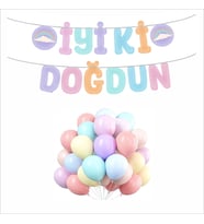 MAKARON BALON+BANNER SETİ
