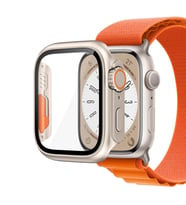 Microsonic Apple Watch SE 2022 40mm Kılıf Apple Watch Ultra Dönüştürücü Ekran Koruyucu Kasa Yıldız Işığı (Beyaz)