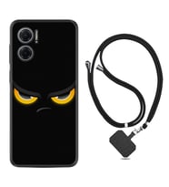 Xiaomi Redmi Note 11E Kılıf Silikon Boyun Askılı İpli Desenli Silikon Black Eyes 1644