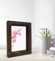 BK Gift Banyo Dekoratif Doğal Masif Ahşap Çerçeve 15x20cm-11 (Beyaz)