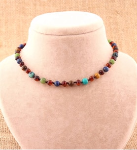 Doğal Taş Bebek Kolye-Yeşim,Lapis,Kehribar,Kaplan Gözü,Krizokol M106