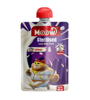Moow Taze Somon ve Keçi Sütlü Kısırlaştırılmış Ezme Kedi Ödül Maması 90gr
