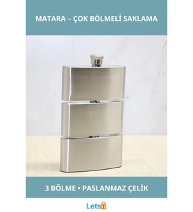 3 Katlı Paslanmaz Çelik Taşınabilir Matara