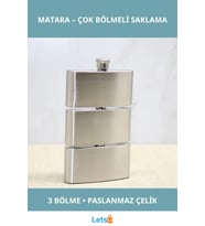 3 Katlı Paslanmaz Çelik Taşınabilir Matara