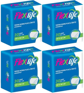 Flexi Life Kedi - Köpek - Evcil Hayvan Çiş Tuvalet Eğitim Pedi 60*90CM 120 Adet (4PK*30) (Beyaz)