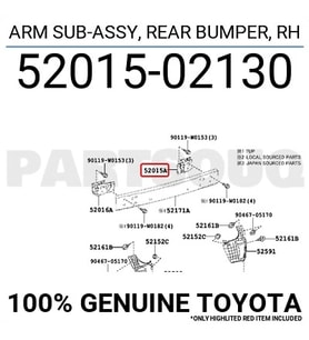 Toyota Avensis- 10/14; Arka Tampon Demiri Bağlantı Ayağı Sağ (Metal) (Oem No: 52015-02130)