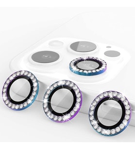 Binano Iphone 13 Pro/13 Pro Max Taşlı Gökkuşağı Kamera Koruyucu