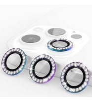 Binano Iphone 13 Pro/13 Pro Max Taşlı Gökkuşağı Kamera Koruyucu