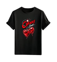 Kiraz  Görselli  Unisex (Cherry Tshirt) Tişört (Siyah)