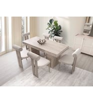KUMSAL MDF MASA + 6 SANDALYE (Krem)