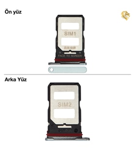 Xiaomi Mi 13T / 13T Pro Uyumlu Sim İç Yuvası Çiftli Yeşil Sim Kart Tepsisi Sim Kızağı Sim Çekmecesi