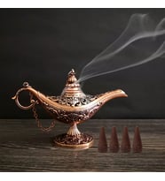 Sihirli Lamba Alaattin Bakır Buhardanlık- Tütsülük - 3 Renk- Büyük Boy (Bakır)