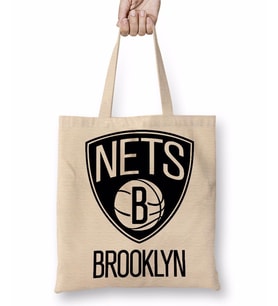Basketbol takımı Brooklyn Nets Bez Çanta Uzun Saplı