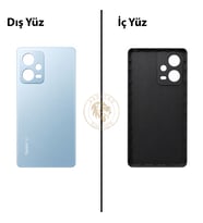 Xiaomi Redmi Note 12 Pro 4G Buz Mavisi Arka Pil Kapağı Batarya Kapağı Lazer Kesim Back Cover
