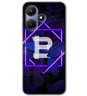 İnfinix Hot 30i Kılıf HD Desen Baskılı Kılıf - Dark Neon Yaprak B Harfi