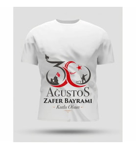 30 Ağustos Zafer Bayramı Baskılı Oversize Bisiklet Yaka T-shirt