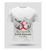 30 Ağustos Zafer Bayramı Baskılı Oversize Bisiklet Yaka T-shirt