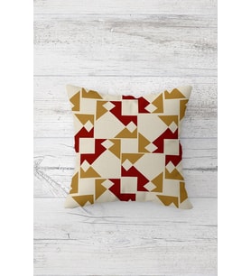 Modern Geometrik Desenli Çift Tarafı Baskılı Gizli Fermuarlı Yastık Kılıfı Kırlent Yastık Kılıfı (Bej)