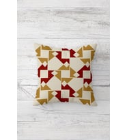 Modern Geometrik Desenli Çift Tarafı Baskılı Gizli Fermuarlı Yastık Kılıfı Kırlent Yastık Kılıfı (Bej)