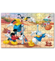 Cakapuzzle Mickey Mouse Goofy Donald Duck Plaj Voleybol Puzzle Yapboz MDF(Ahşap) (120 Parça)