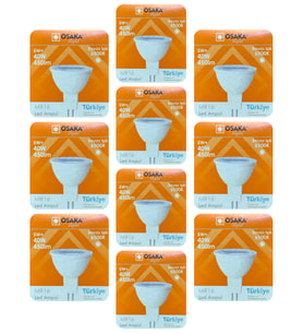 (10 Adet) Osaka 5W (40W) Beyaz Işık (6500K) G4 Duylu (İğne Bacak) Led Çanak Ampul