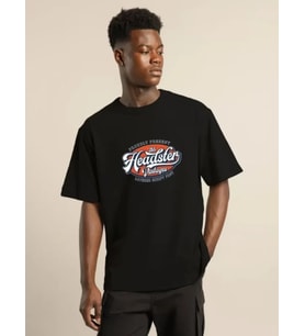Unisex Baskılı Oversize T-Shirt - Siyah