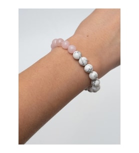 Kadın - Çok Şık Jade - Pembe Ve Beyaz Renk Doğal Taş Bileklik  Handmade > Şifa Taşı!