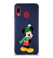 Samsung Galaxy A30 Soft Premier Kapak Mickey Mouse-G Tasarımlı Silikon Kılıf - Lacivert (Şeffaf)