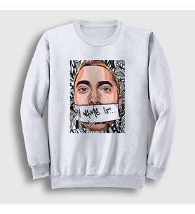 Presmono Unisex Beyaz My Name Is Eminem Sweatshirt 336917tt