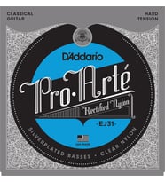 D'Addario EJ31 Classics Klasik Gitar Tel Seti - Sert (Hard) Tansiyon (Profesyonel)  Düzeltilmiş Naylon (Rectified) Üst Teller, Sıcak Ton ve Geleneksel İspanyol Tınısı