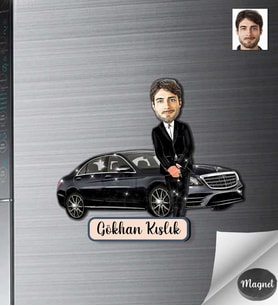 Kişiye Özel Erkek Ahşap Magnet -35