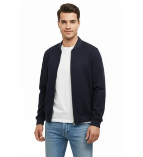 Erkek Regular Fit Mevsimlik Hakim Yaka Süet Spor Mont BGL-ST05014 (Lacivert)
