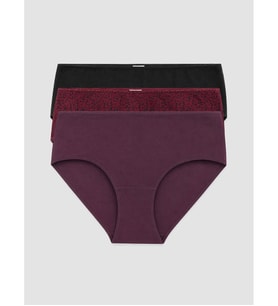 LCW DREAM Bordo Leopar Desenli Hipster Külot 3'lü