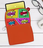 BK Gift Pop Art Tasarımlı Taşınabilir Koruyucu Tablet Kılıfı & Organizer Çanta - Turuncu-2