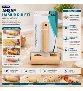AHŞAP HAMUR RULETİ METAL GÖVDE (5343)