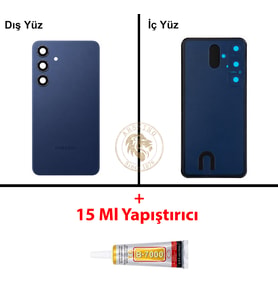 Samsung S24 Plus Safir Mavi Arka Pil Kapağı Batarya Kapağı Lazer Kesim + B-7000 Yapıştırıcı