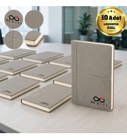 Logonuza Özel 10 Adet 2422 15 x 21 Termo Deri Cepli Çizgili Kurumsal Defter Seti