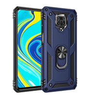 Xiaomi Redmi Note 9S Kılıf Metal Solid Yüzüklü Standlı Military Ring SRS (Lacivert)