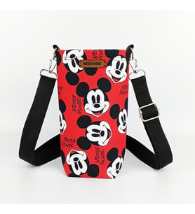 Woodycord 1 Litrelik Matara Kılıfı Su Şişesi Taşıma Çantası Water Bottle Bag Mickey Mause (Çok Renkli)
