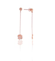 Yonca Tasarım Zirkon Taşlı Rose Kaplama Gümüş Kadın Küpe 201025114