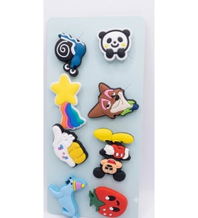 Mickey Mouse ve Sevimli Figürler Temalı PVC Terlik Süsü Seti 8 Adet – Renkli Terlik Aksesuarı