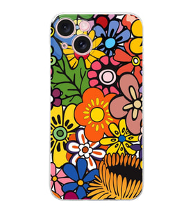 PrintiFy iPhone 15 ile Uyumlu Retro Color 2  Kamera Korumalı Şeffaf  Kılıf