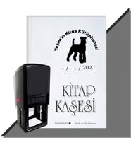Kişiye Özel Köpek Silüet 23 Tarihli Otomatik Kitap Kaşesi (Siyah)