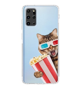 PrintiFy Samsung Galaxy S20 Plus ile Uyumlu 1mm Slim Fit Kedi 1 050b Baskılı Şeffaf  Kılıf