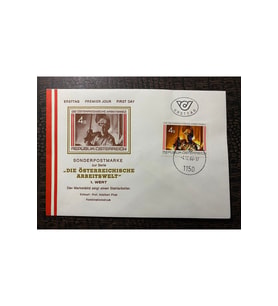 Österreich FDC Österreichische Arbeitswelt AVUSTURYA 1986 özel Pullu İlkgün Zarfı "Avusturya Çalışm
