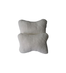 Peluş Ortopedik Beyaz Araç Seyahat Boyun Yastığı 2'li