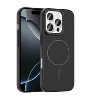 iPhone 16 Pro Max Kılıf Magsafe Şarj Özellikli Kamera Çıkıntılı Ruby Lüx Silikon Kapak (Siyah)