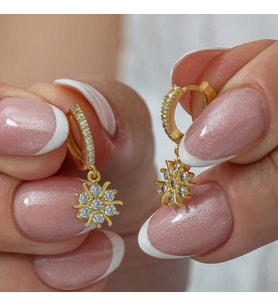 Gümüş Gold Sallantılı Güneş Kadın Küpe