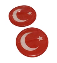 Ay Yıldız Damla Etiket 5X5CM 2Li Kırmızı Beyaz